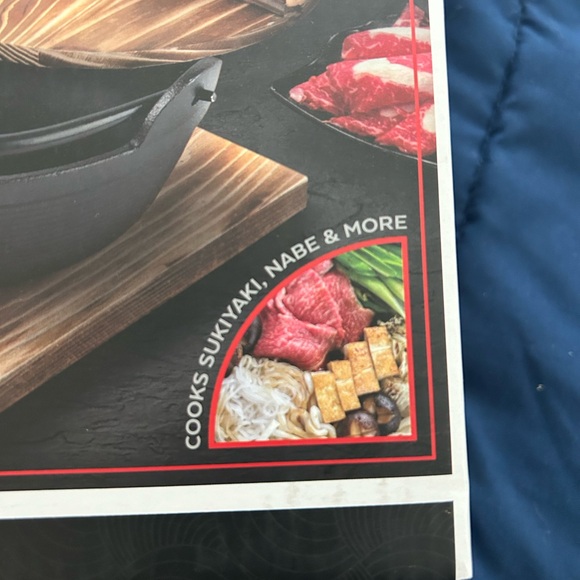 PARINI • 2 Liter Cast Iron Noodle Hot Pot • Black/Wood • Small • - Picture 8 of 9